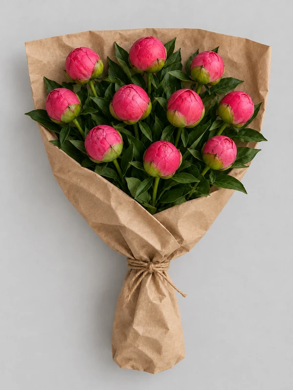 Банч пион “Coral Charm” (10 шт) — «Coral Charm» — выразительный букет из 10 пионов.